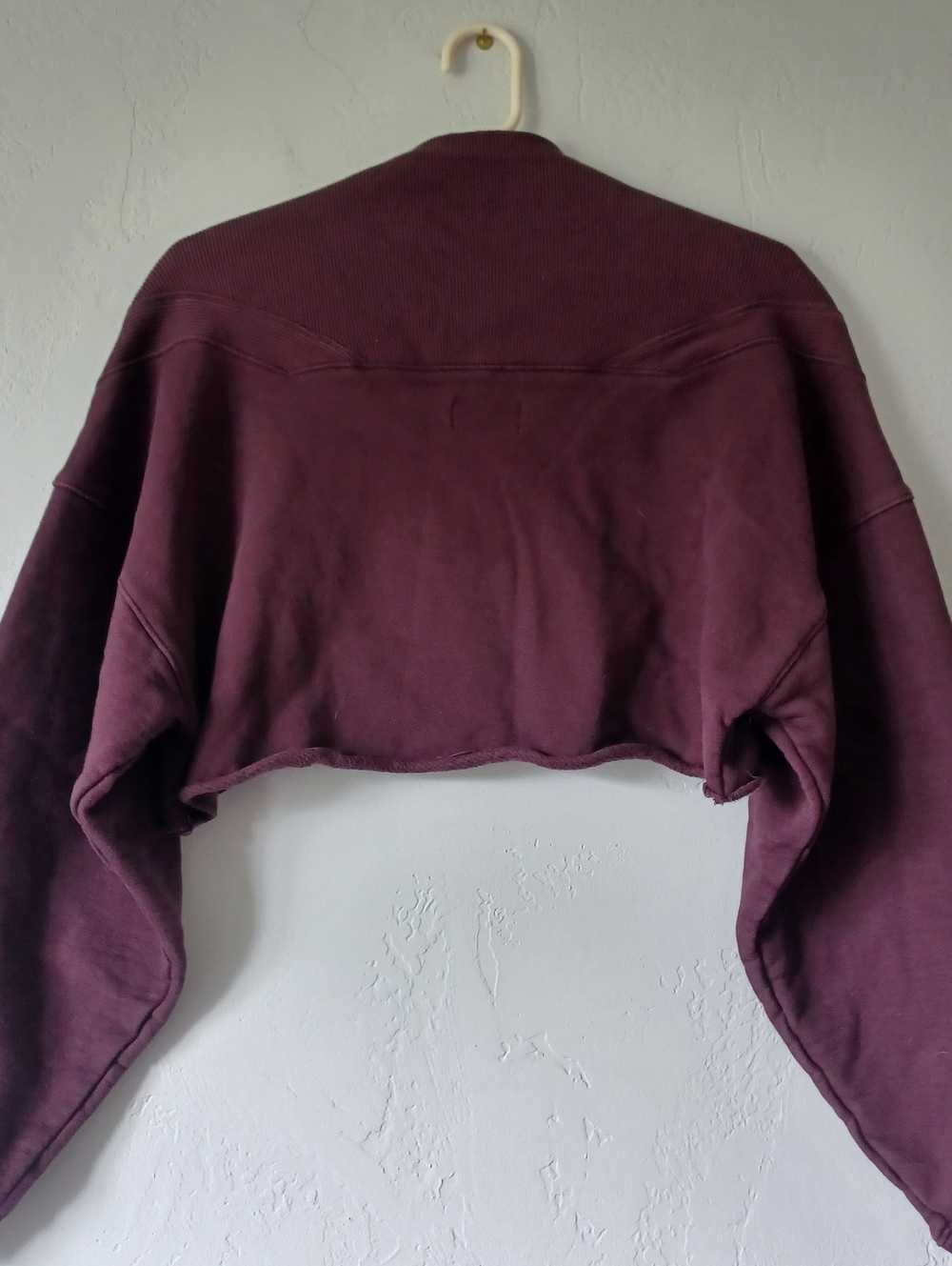 Joah Brown Cropped Quarter-Zip Sweatshirt in Plum - Picture 5 of 7